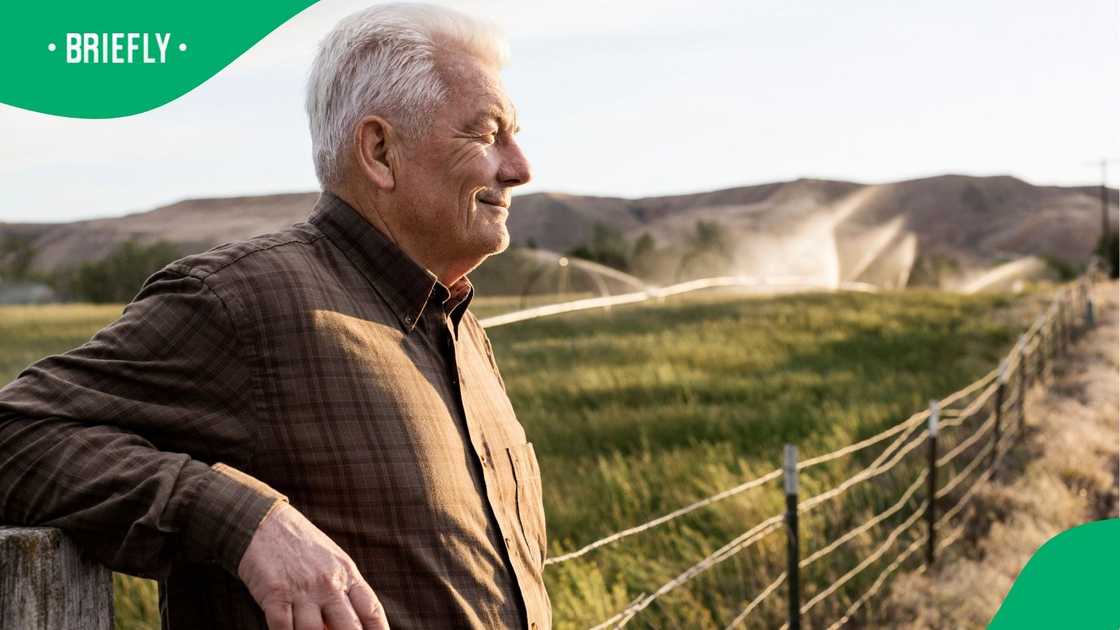 A stock photo an elderly farmer A stock photo an elderly farmer