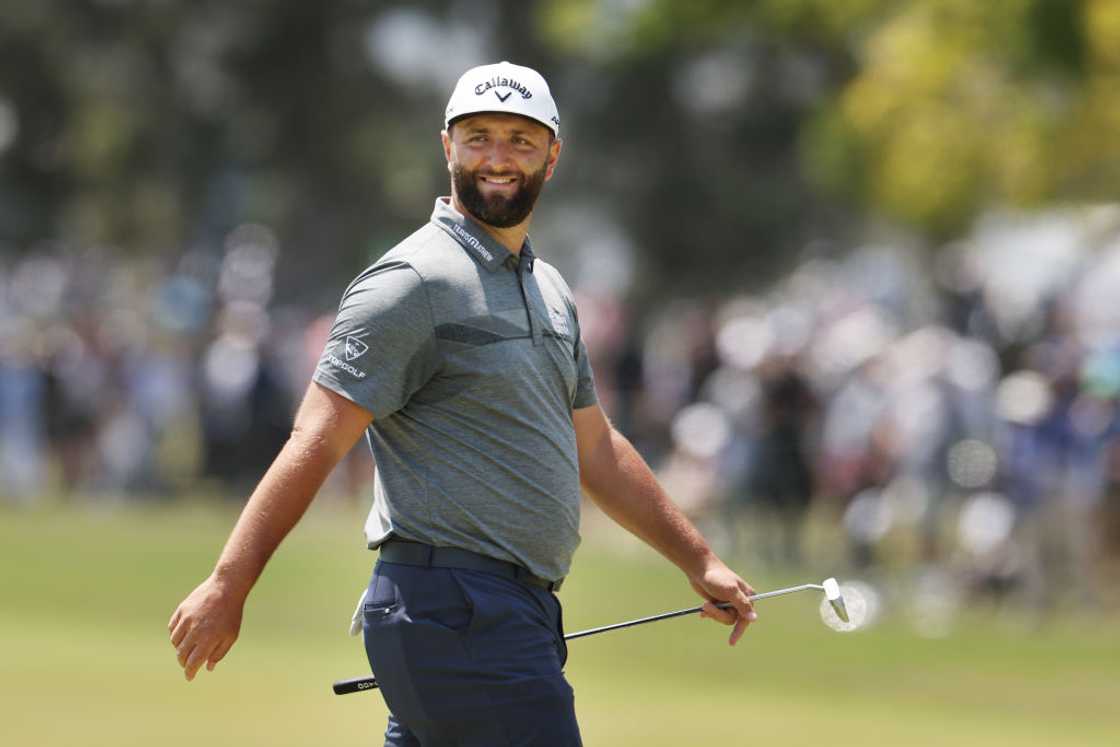 Jon Rahm on the first green during the second round of the 123rd U.S. Open Championship