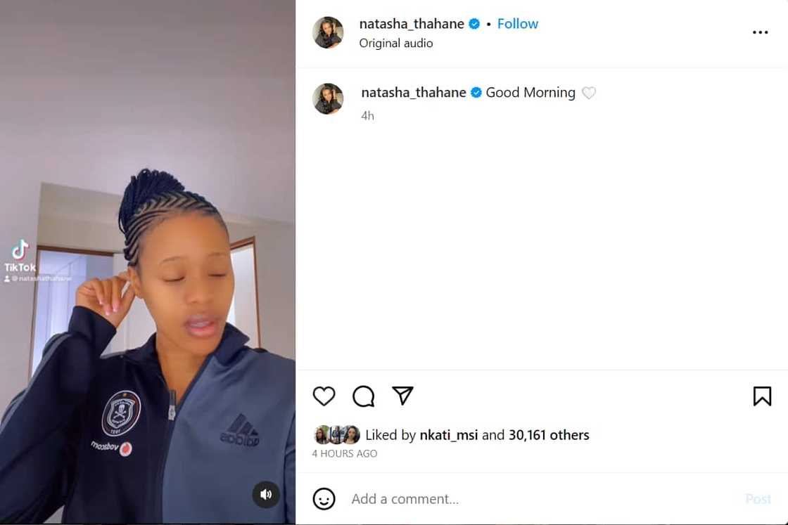 Natasha Thahane did a sweet video for Thembinkosi Lorch. Natasha Thahane did a sweet video for Thembinkosi Lorch.