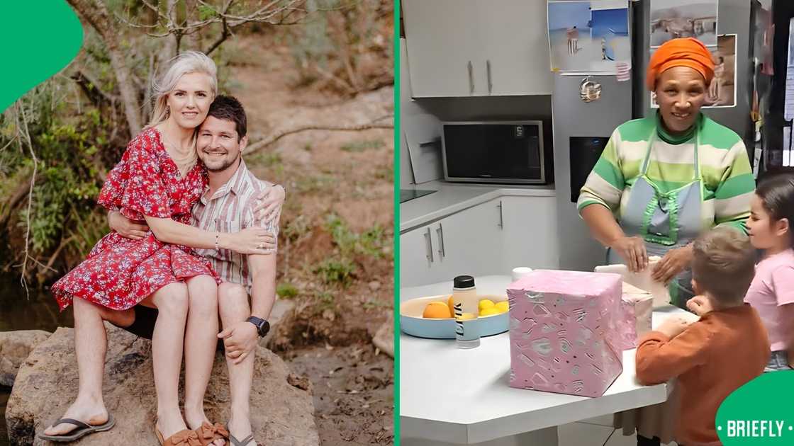 The gifts included a Bible, which excited the domestic worker very much The gifts included a Bible, which excited the domestic worker very much