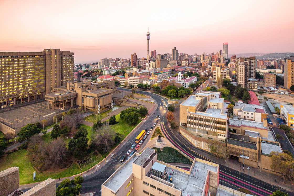 Sunset view of Johannesburg Skyline in Gauteng Province, South Africa. Sunset view of Johannesburg Skyline in Gauteng Province, South Africa.