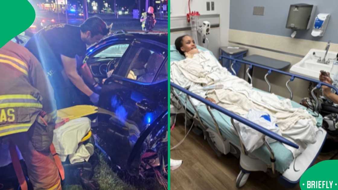 Demi on the right in the hospital after the car accident