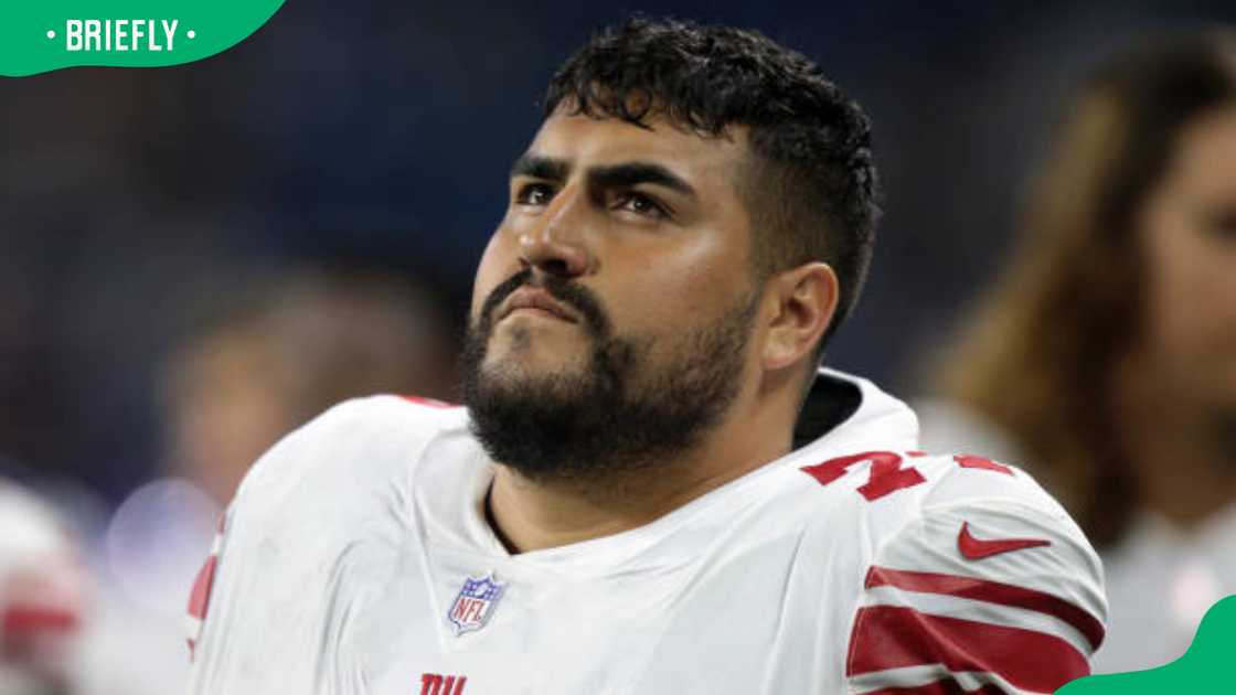 Will Hernandez during the second half of an NFL football game against the Detroit Lions Will Hernandez during the second half of an NFL football game against the Detroit Lions