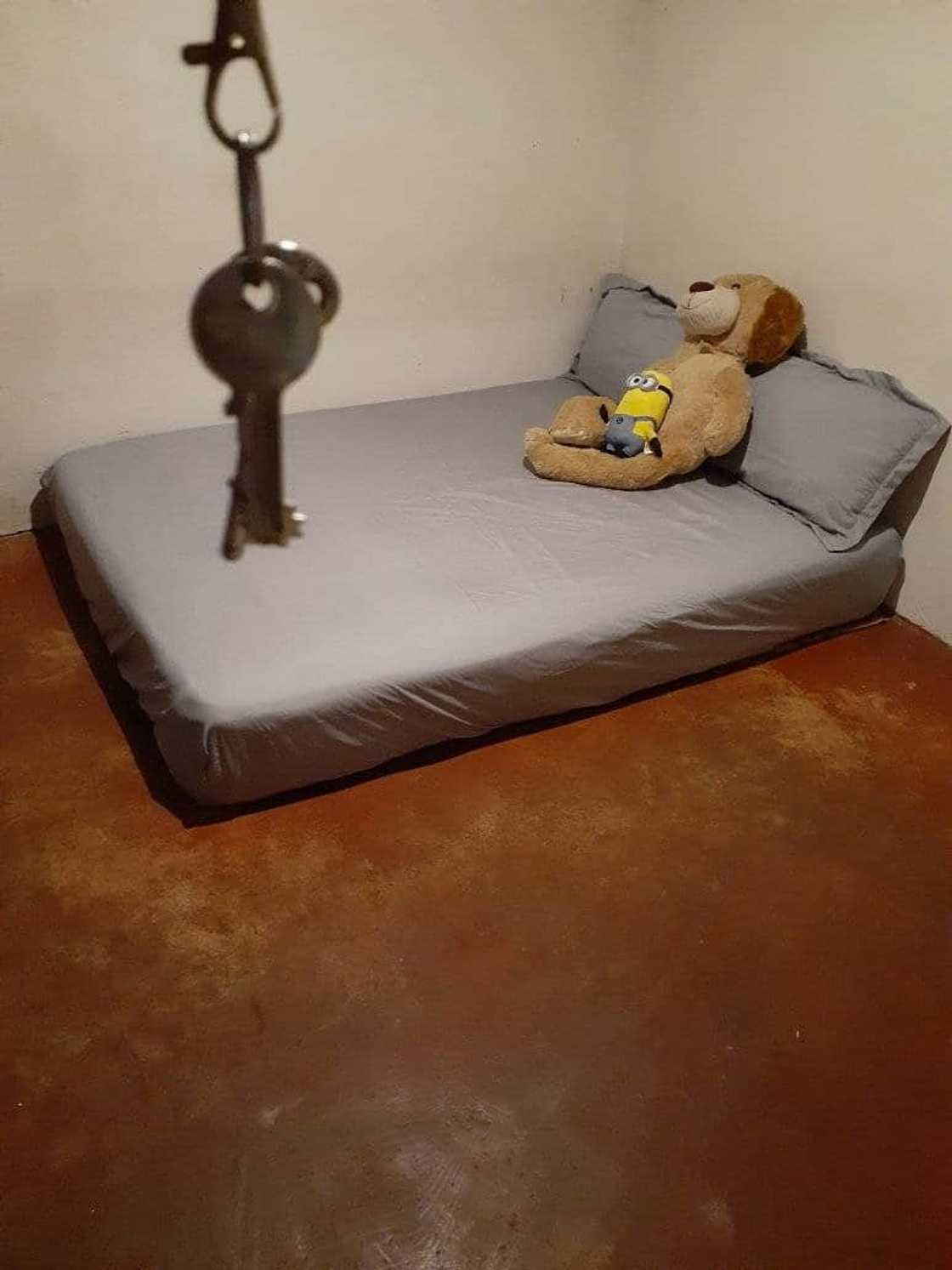 Young lady showcases before-and-after photos of bedroom Young lady showcases before-and-after photos of bedroom