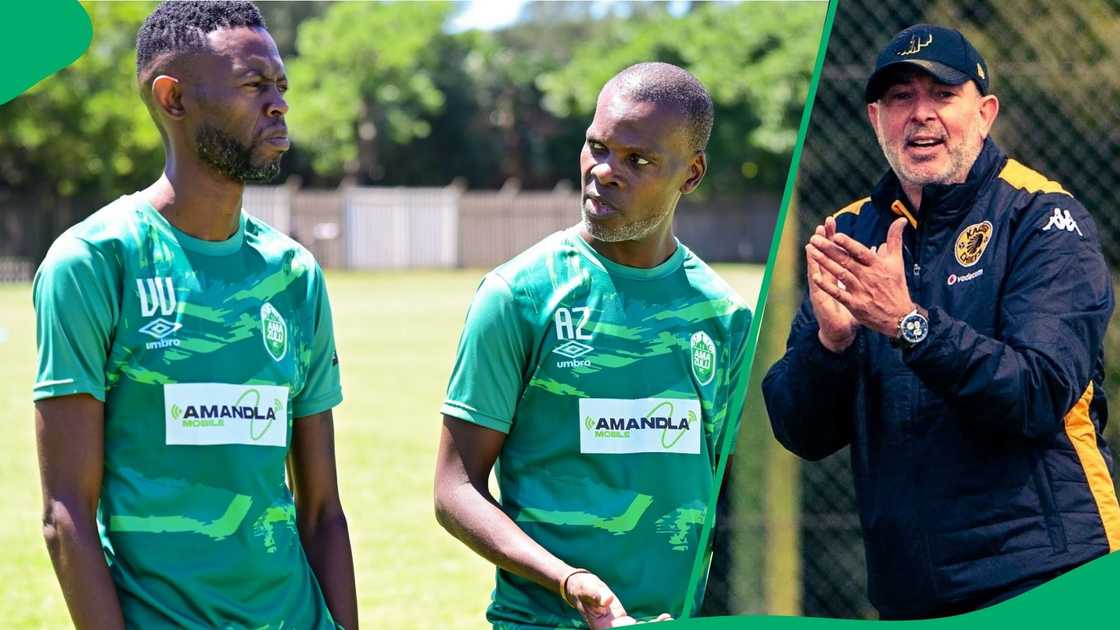 AmaZulu co-coaches Vusumuzi Vilakazi and Arthur Zwane needed a gameplan to handle Nasreddine Nabi's Kazier Chiefs. AmaZulu co-coaches Vusumuzi Vilakazi and Arthur Zwane needed a gameplan to handle Nasreddine Nabi's Kazier Chiefs.
