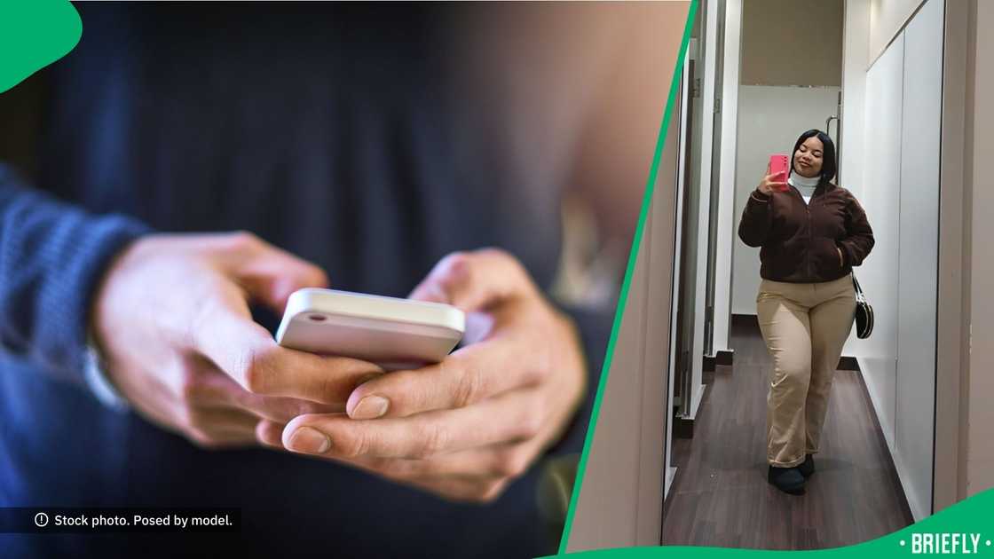 A young woman showed the text she got from a rugby player.