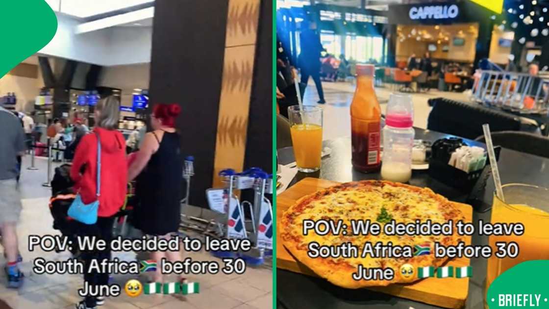 The image on the right captured the meal they had at the airport waiting for their flight to Nigeria The image on the right captured the meal they had at the airport waiting for their flight to Nigeria