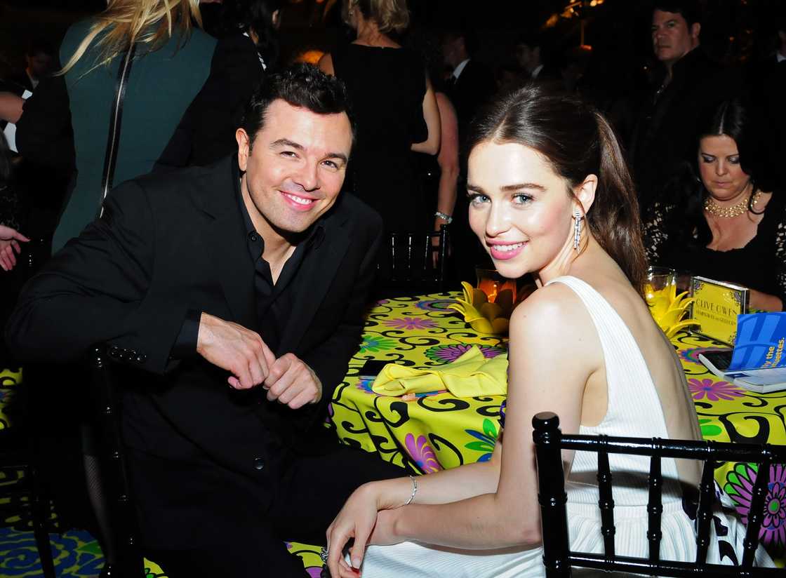 Seth MacFarlane and Emilia Clarke at the Emmy After Party Seth MacFarlane and Emilia Clarke at the Emmy After Party