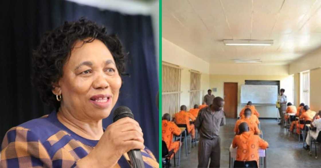 Basic Education Minister Angie Motshekga and matric prisoners