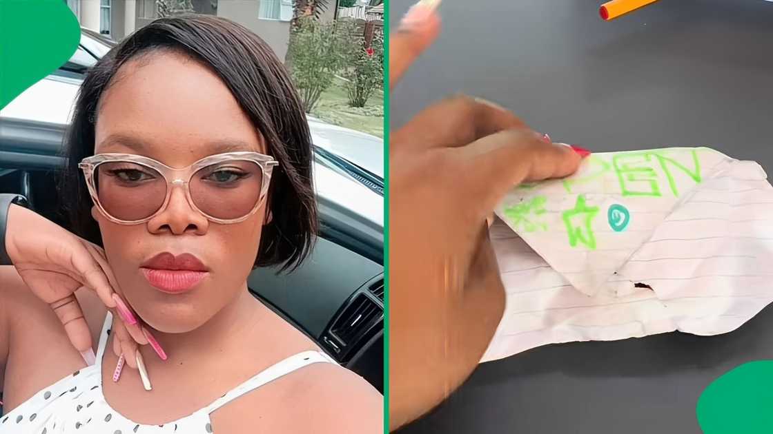 A TikTok video shows a teacher showcasing a sweet gift from her pupil. A TikTok video shows a teacher showcasing a sweet gift from her pupil.