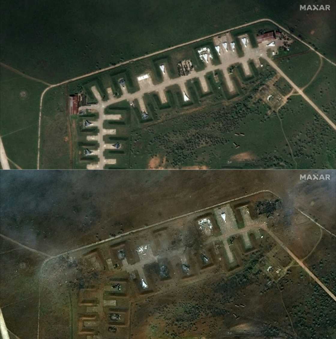 The blasts came exactly a week after an attack on an air base which a senior Ukrainian official speaking on condition of anonymity described as a "well-prepared, special partisan job" The blasts came exactly a week after an attack on an air base which a senior Ukrainian official speaking on condition of anonymity described as a "well-prepared, special partisan job"