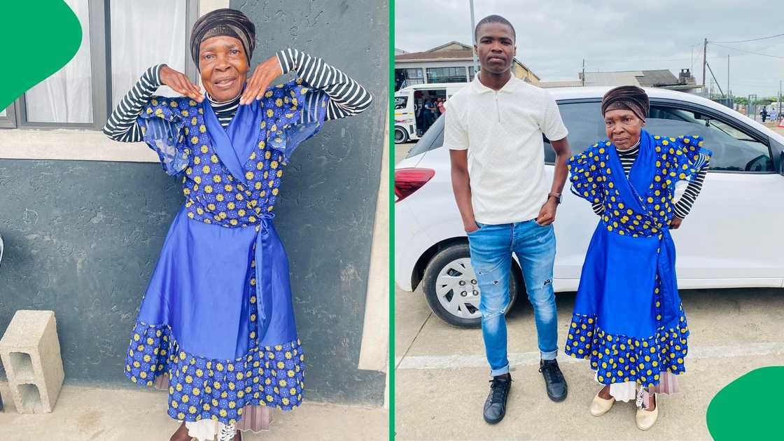 The elderly woman shared a sweet moment of self-care while shopping for groceries and treats with her grandson The elderly woman shared a sweet moment of self-care while shopping for groceries and treats with her grandson