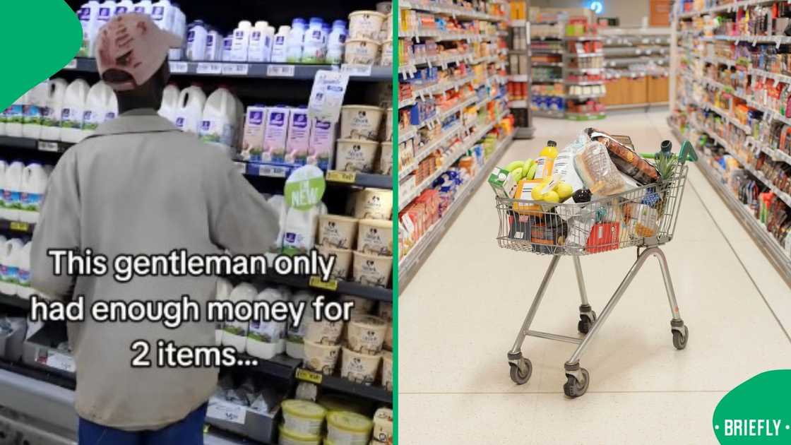 A man in need received a trolley full of groceries.