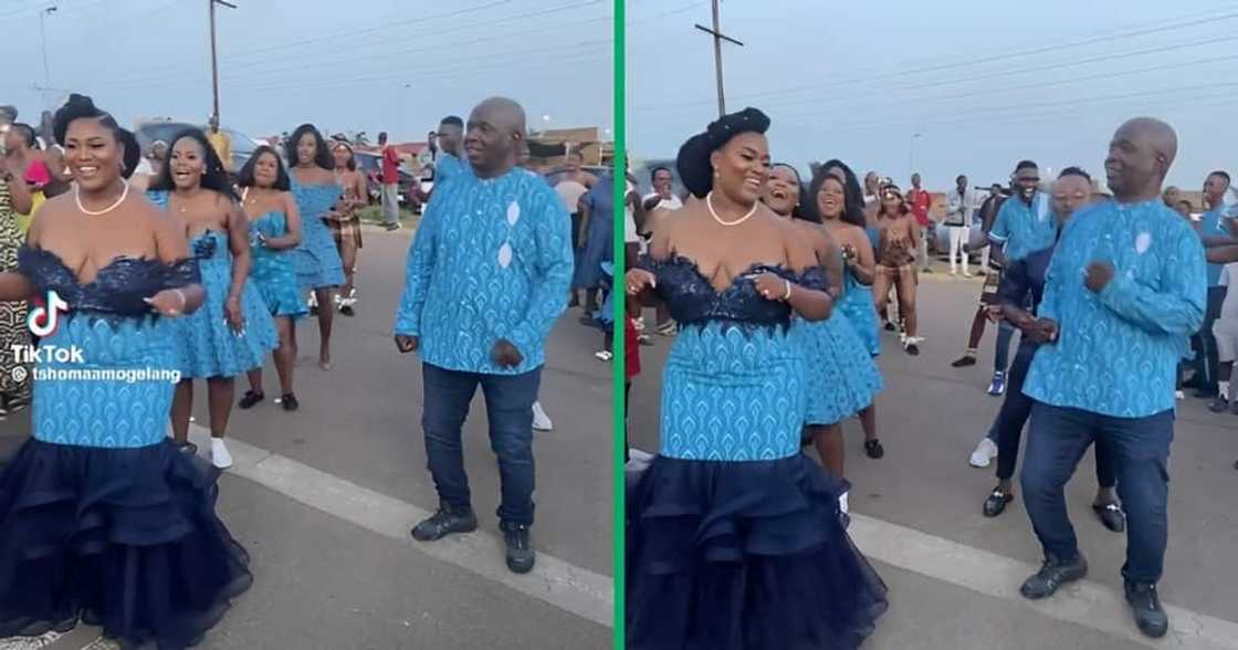 A wedding party participated in the 'Tshwala Bami' dance challenge