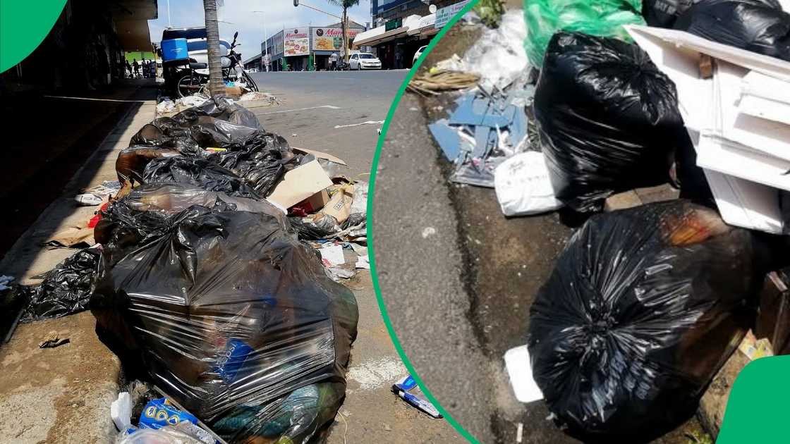 Litter strewn along the streets in Port Shepstone's CBD.