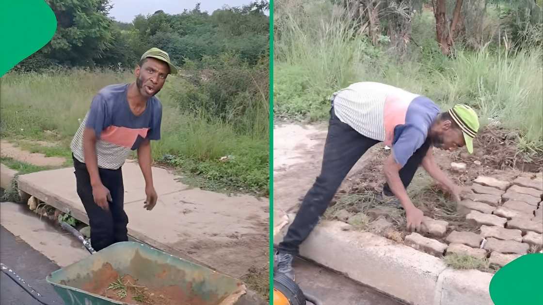 A Johannesburg man was caught stealing pavers A Johannesburg man was caught stealing pavers