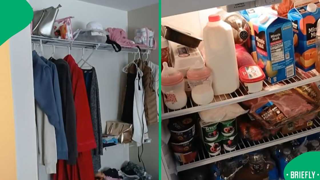 The visual on the right showed the fridge and the food inside The visual on the right showed the fridge and the food inside