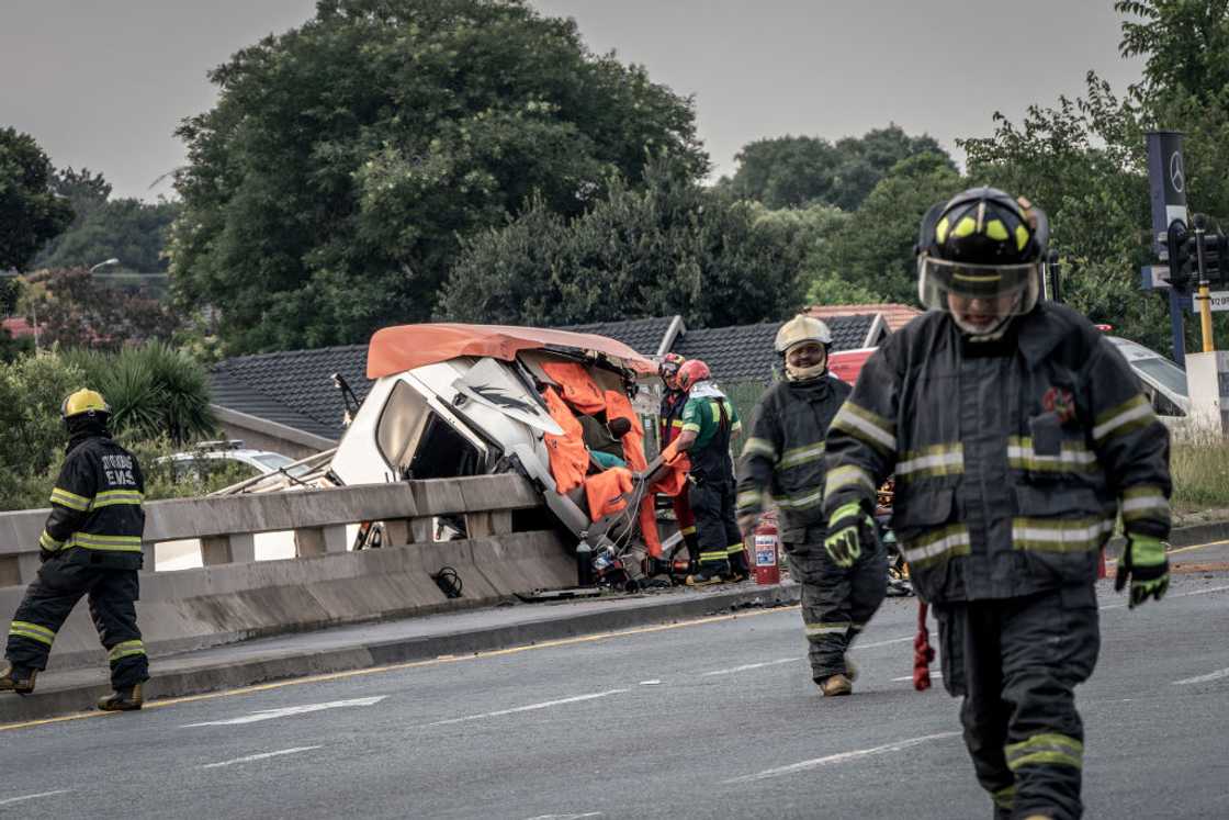 A truck rammed into a stationary truck on the N14 in Mpumalanga
