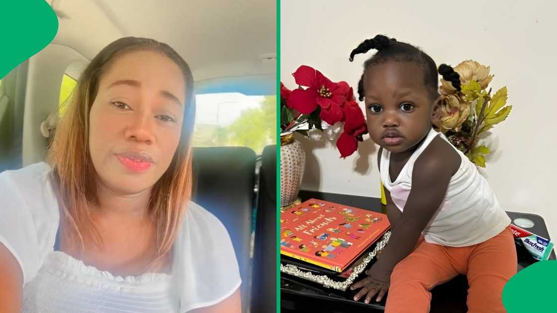A woman showed her toddler messing in baby formula. A woman showed her toddler messing in baby formula.