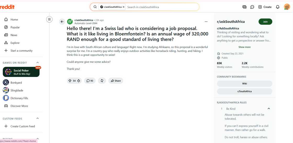 He, however, isn't sure if a R320,000 annual salary will make him live comfortably