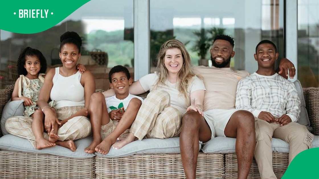 The Kolisi family took a picture at their Ballito home.