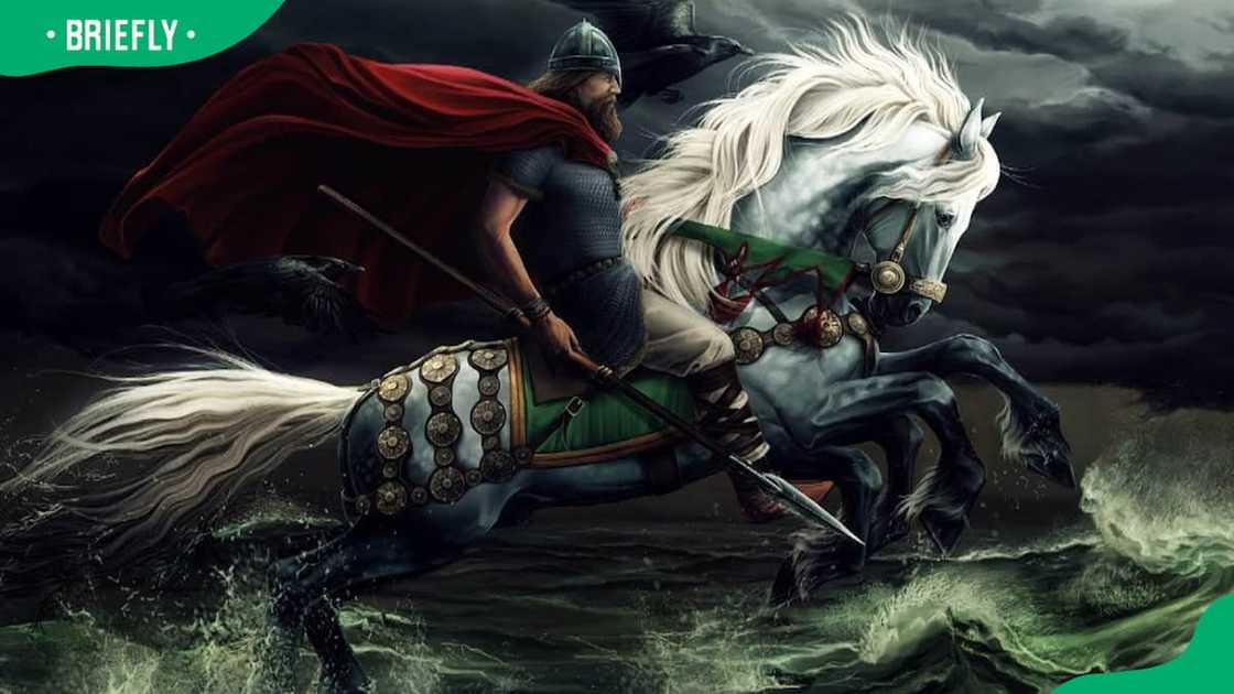 An illustration of Sleipnir, the eight-legged horse An illustration of Sleipnir, the eight-legged horse