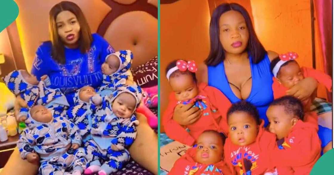 Nigerian lady who gave birth to quintuplets.