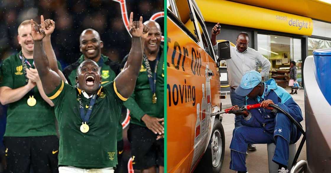South Africans joked that the victory of the Springboks over the All Blacks caused the petrol price to decrease South Africans joked that the victory of the Springboks over the All Blacks caused the petrol price to decrease