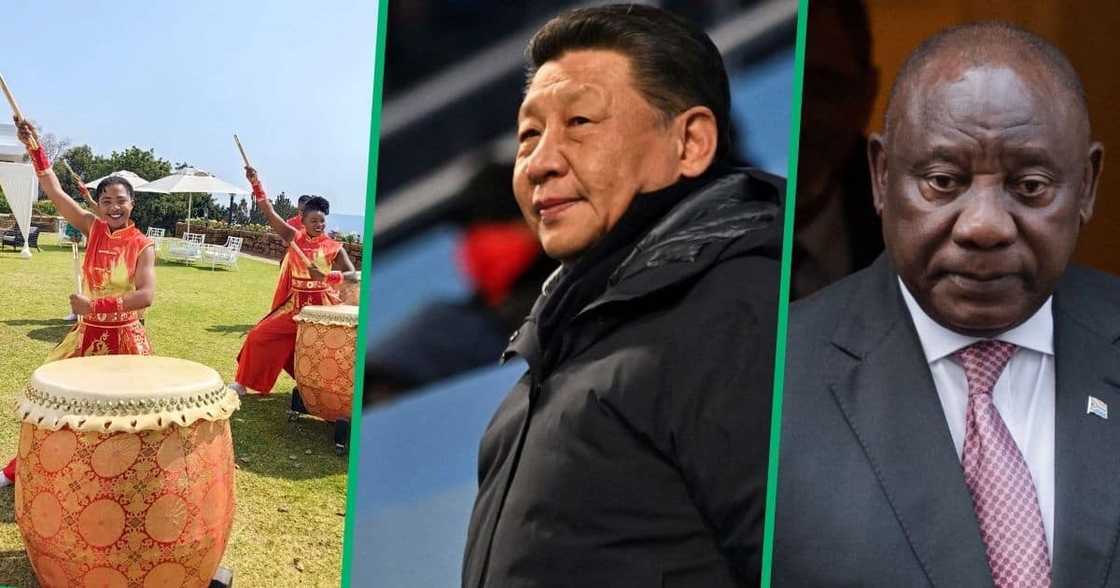 The Nan Hua Performing Arts group which conversed with Xi Jinping in Cyril Ramaphosa's presence The Nan Hua Performing Arts group which conversed with Xi Jinping in Cyril Ramaphosa's presence
