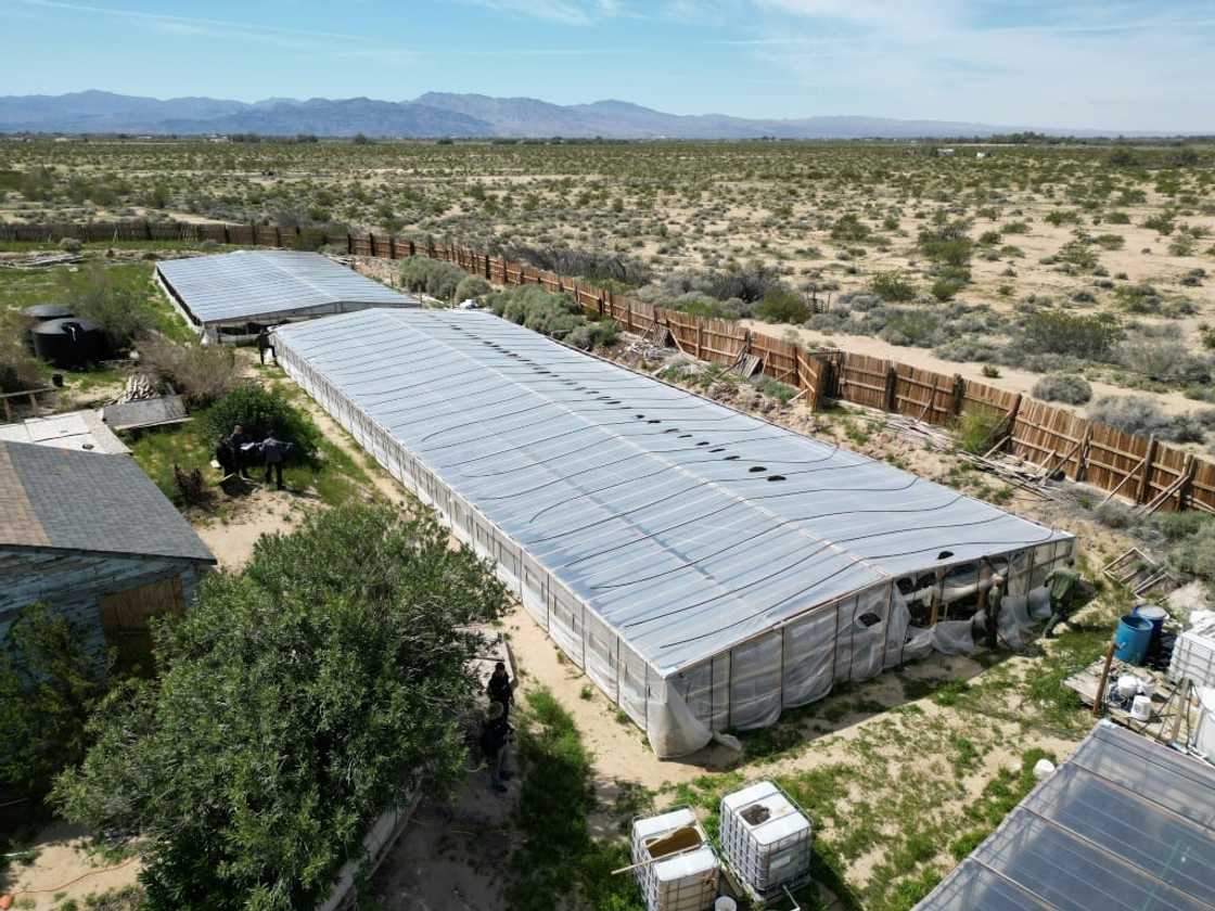 Warehouses dot the Southern Californion countryside Warehouses dot the Southern Californion countryside