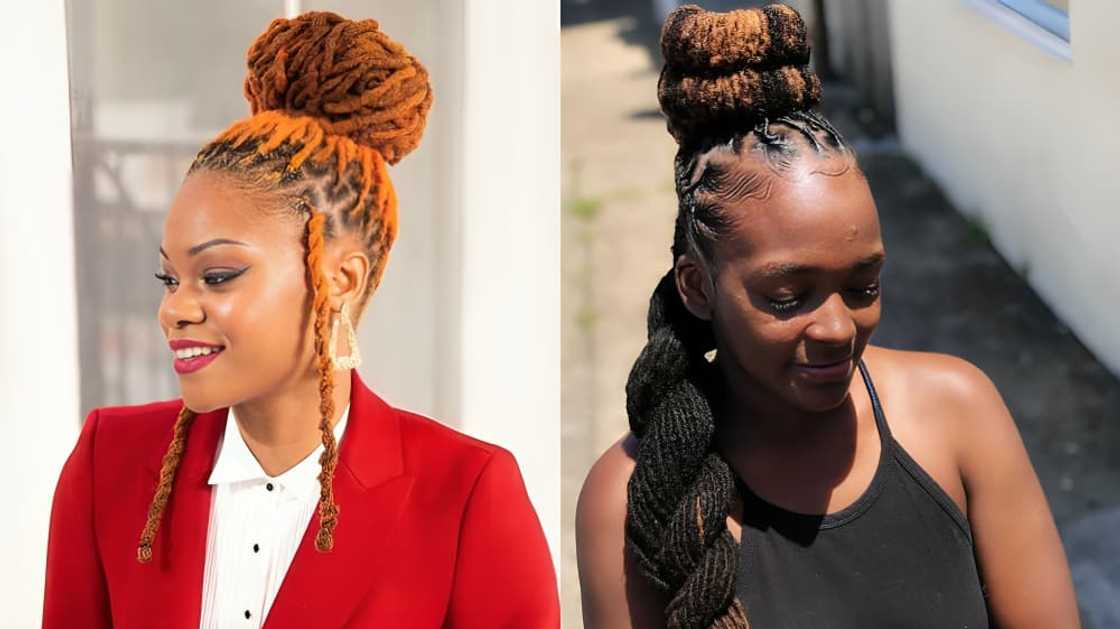 Bun-styled dreadlocks Bun-styled dreadlocks