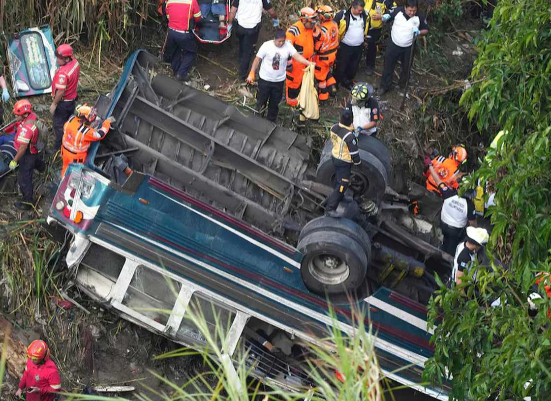 At least 55 dead in Guatemala after bus crashes into ravine