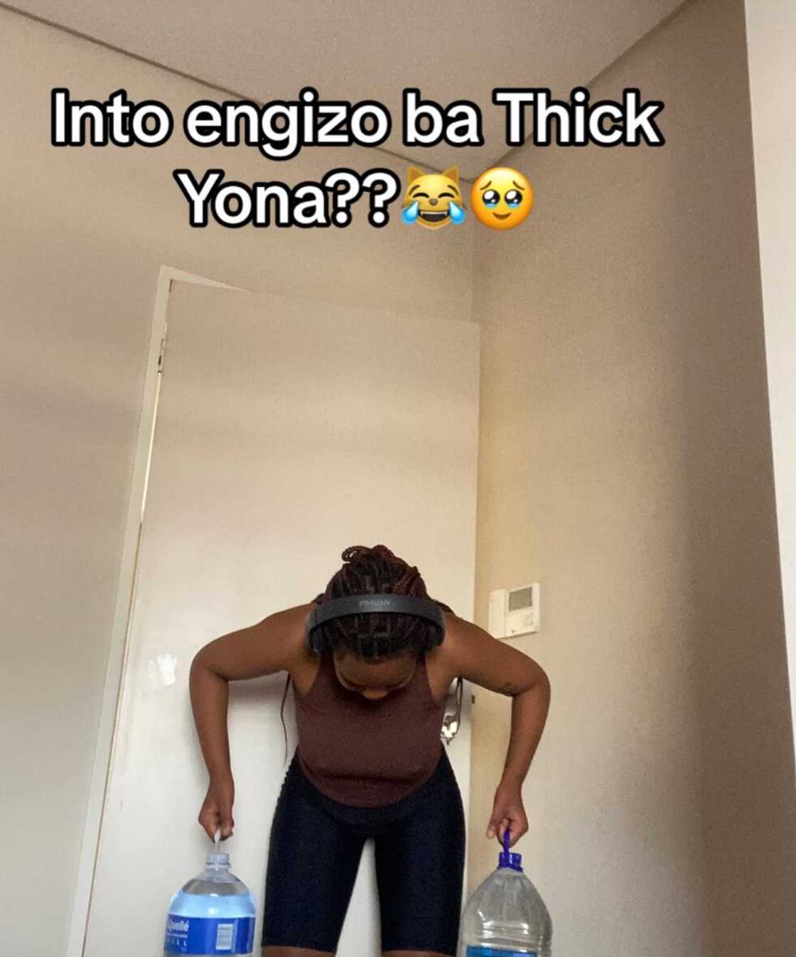 Woman creates home gym. Woman creates home gym.