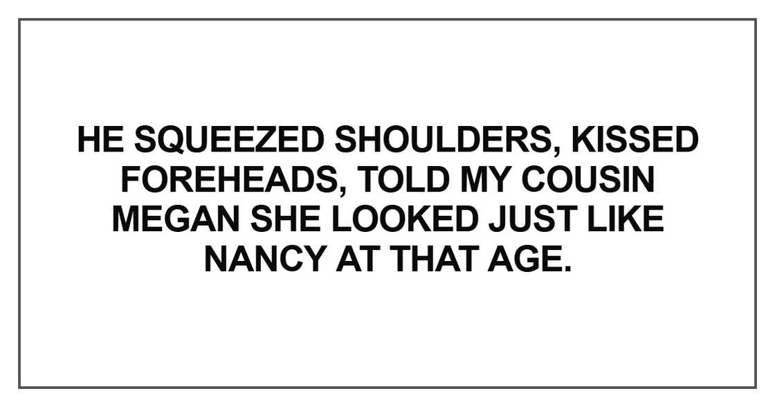 He squeezed shoulders, kissed foreheads He squeezed shoulders, kissed foreheads