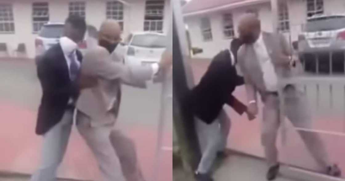 Church Leader Refusing Late Comers Entry Ends in a Scuffle, SA Reacts