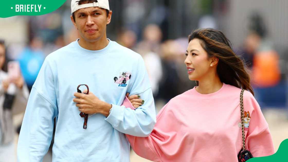 Alex Albon and Lily Muni He at the F1 Grand Prix of Great Britain Alex Albon and Lily Muni He at the F1 Grand Prix of Great Britain