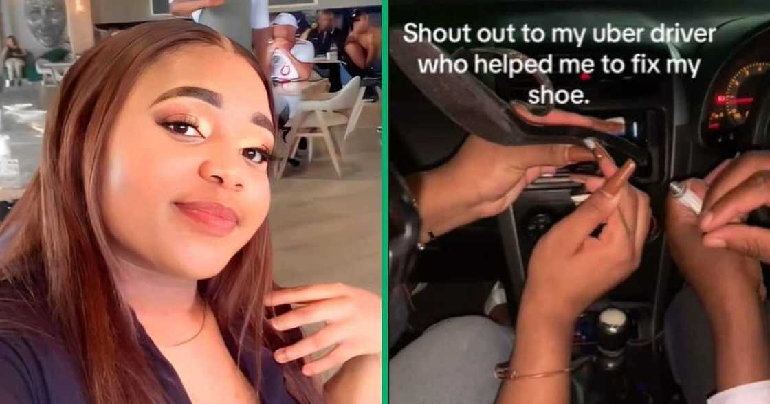 A TikTok video shows uber driver helping with shoes