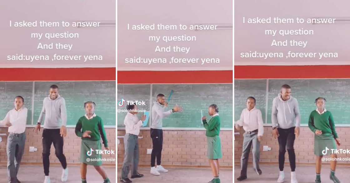 Teacher and students dancing Teacher and students dancing