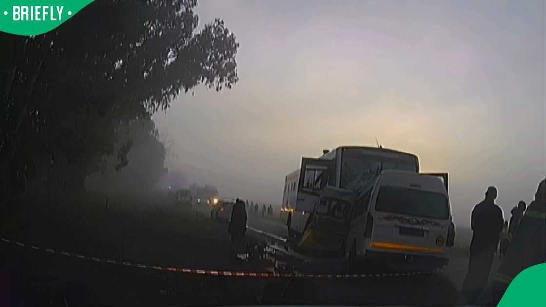 The accident occurred in misty early-morning conditions