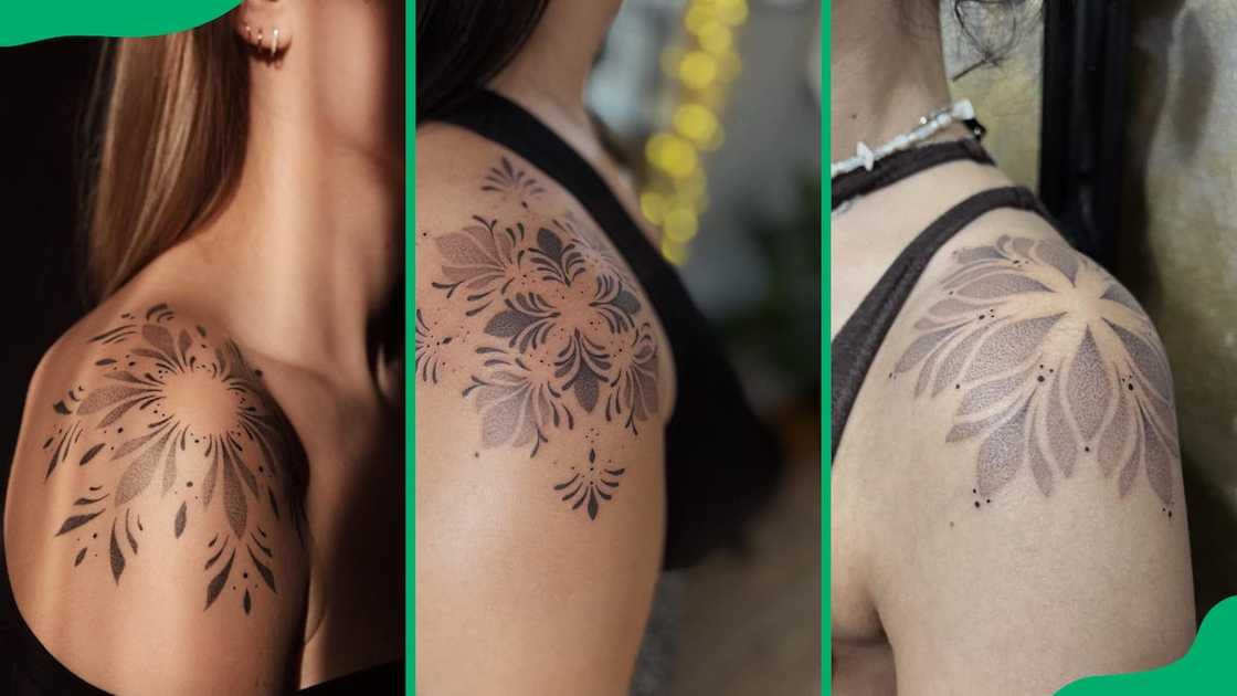 Mandala shoulder tattoo