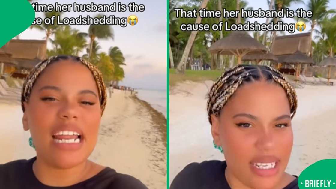 The visual on the right captured Leleti speaking on load-shedding