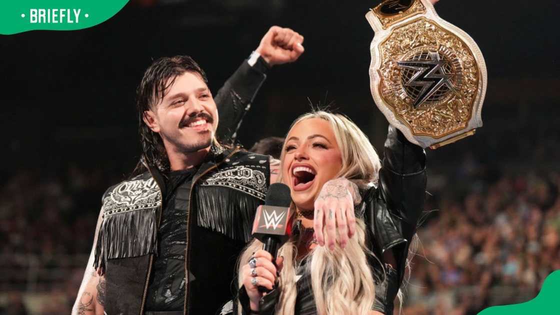 Dominik Mysterio and Liv Morgan during Monday Night RAW at Amica Mutual Pavillion in 2024 Dominik Mysterio and Liv Morgan during Monday Night RAW at Amica Mutual Pavillion in 2024