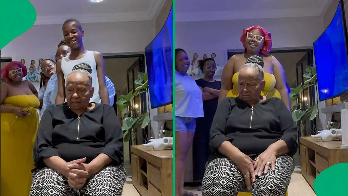 A grandmother played a game with her grandkids