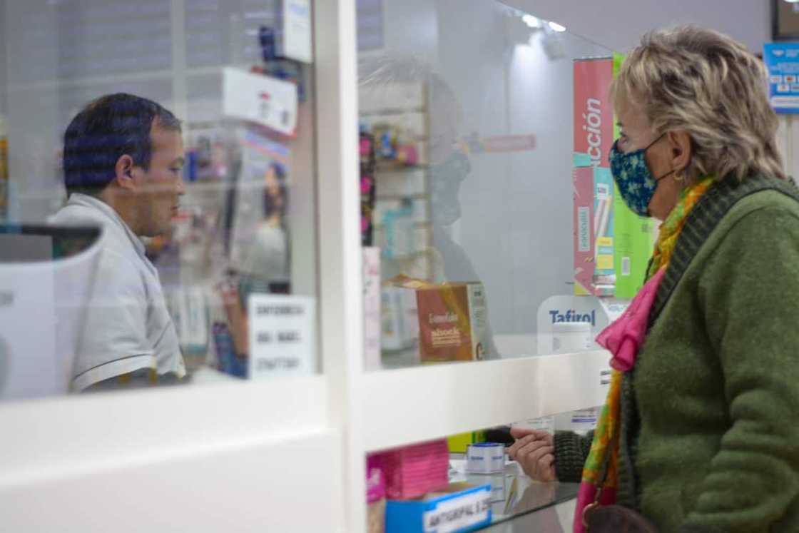 A woman in a pharmacy