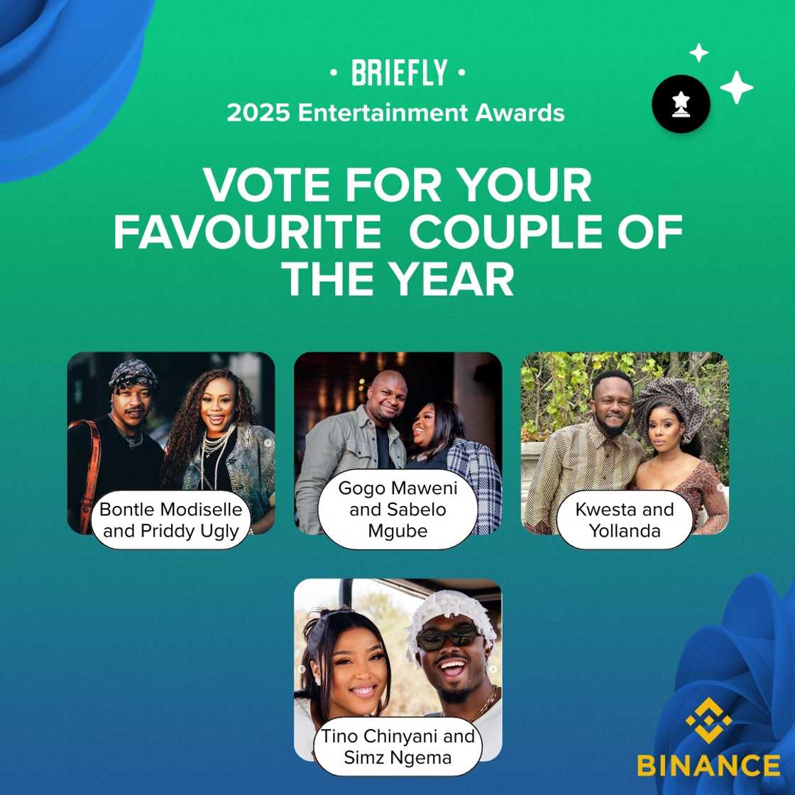 Meet the Briefly News 2025 Entertainment Awards nominees for Couple of the Year.