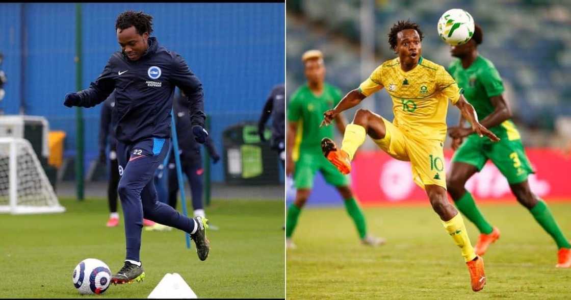 Mzansi football fans have voiced their unhappiness over Percy Tau's situation in England. Image: Twitter Mzansi football fans have voiced their unhappiness over Percy Tau's situation in England. Image: Twitter
