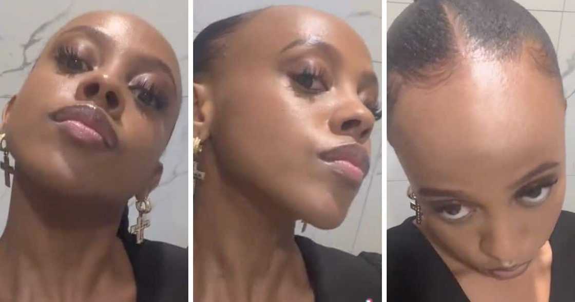 Woman trends for her forehead. Woman trends for her forehead.