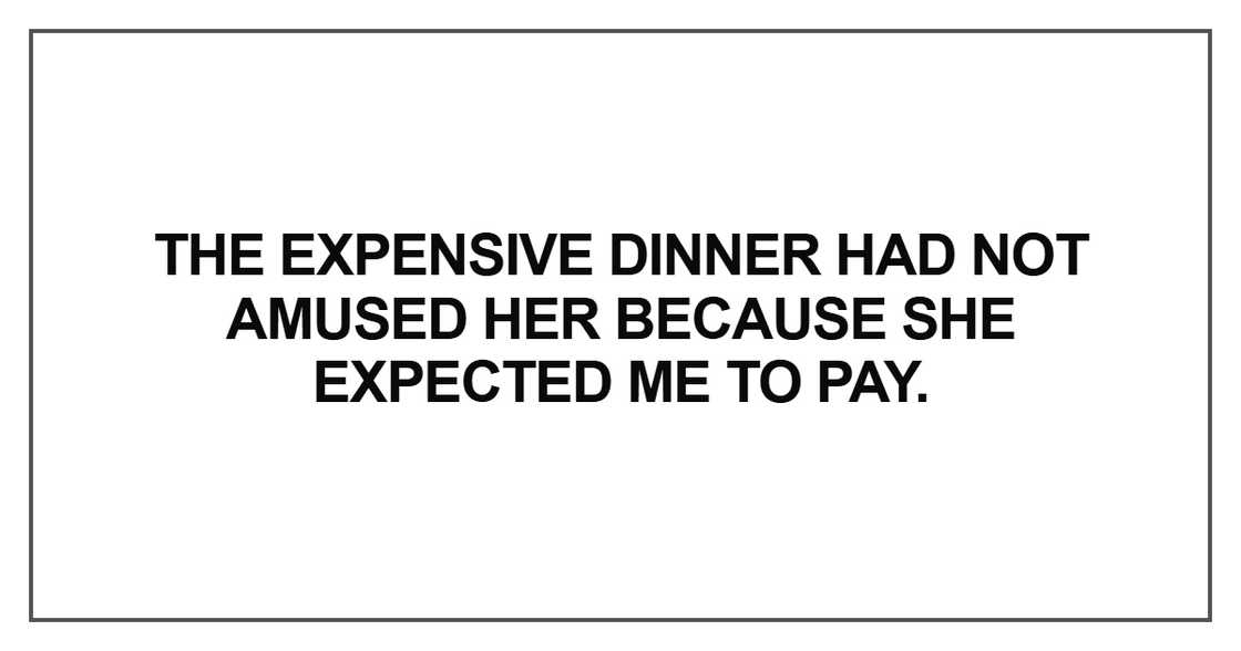 The expensive dinner had not amused