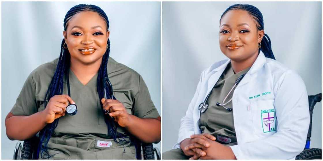 Social media reacts, lady, disability, celebrates finishing medical school, doctor, wheelchair Social media reacts, lady, disability, celebrates finishing medical school, doctor, wheelchair