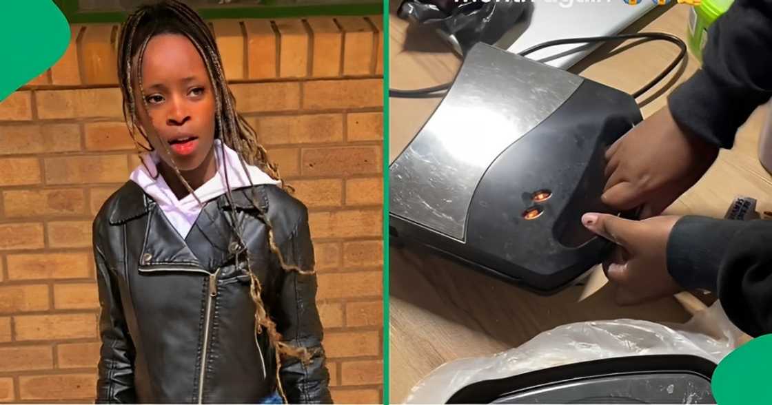 A woman toasted bread on mampara week A woman toasted bread on mampara week